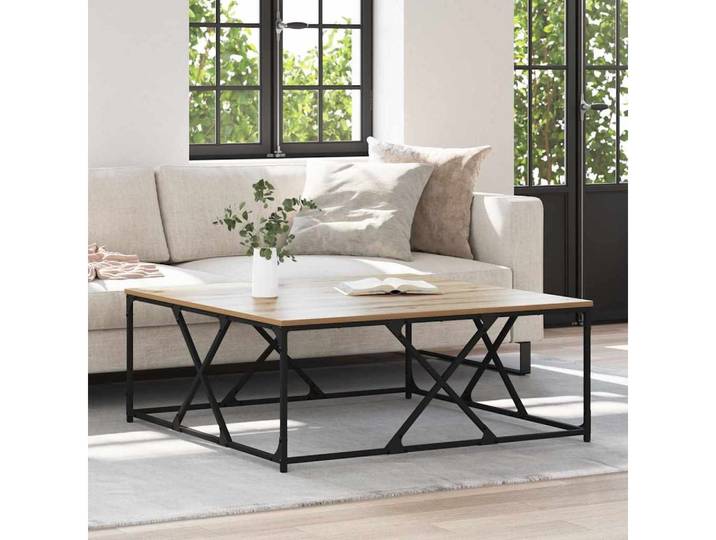 furnicato Couchtisch 100x100x40 cm Artisan-eiche (1-St), Stabiler Wohnzimmertisch mit Metallbeinen für dein Wohnzimmer