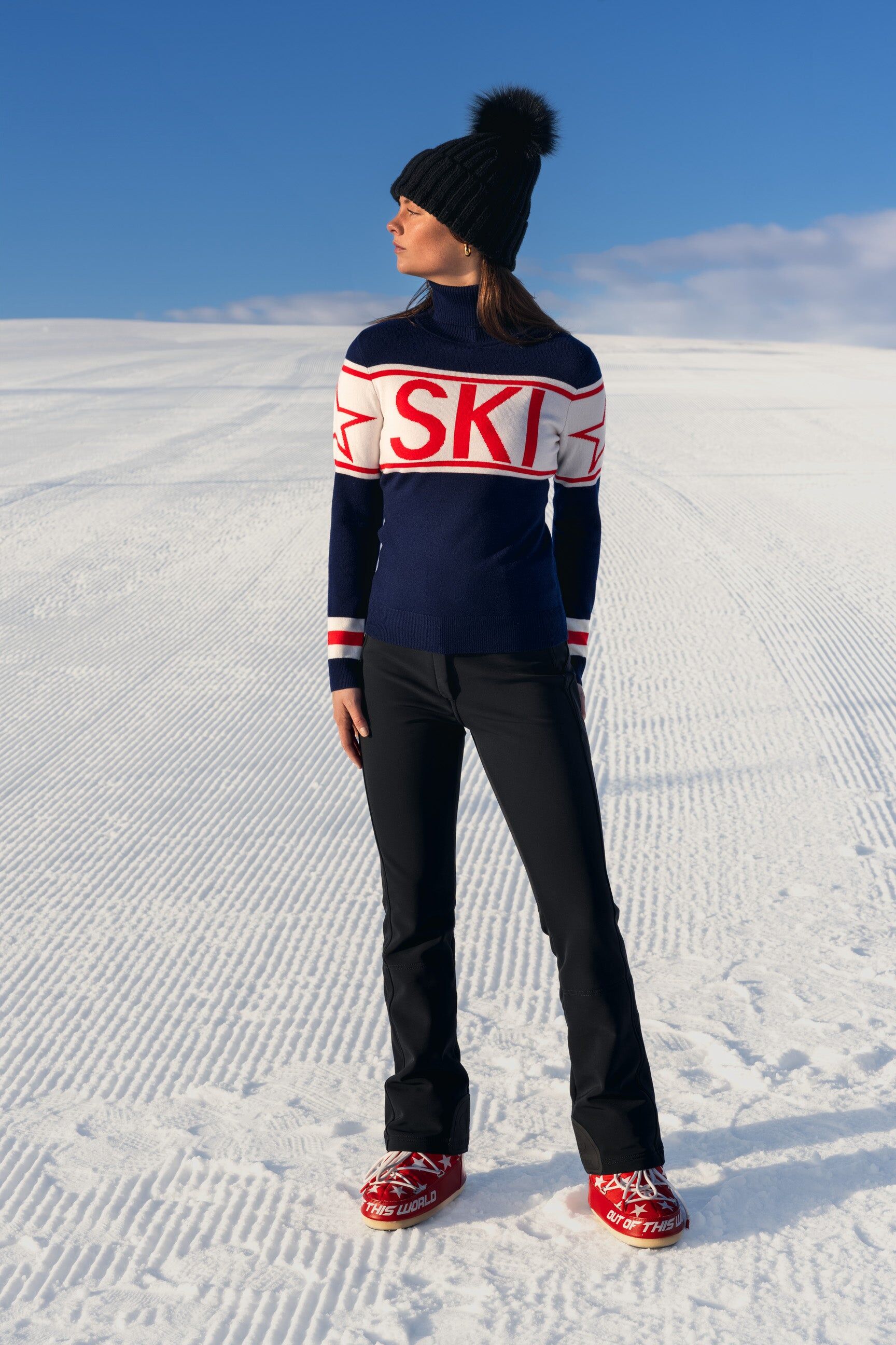 FAMME SKI Sweater White/Black S