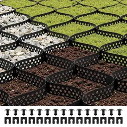 VEVOR Kiesgitter, 50 mm Tiefe, Rasengitter 10000x3000 mm, Kieswabe, Wabengitter HDPE, durchlässige Geogitter zur Einfahrtsstabilisierung, für Garten, Terrasse, Gehweg, Wohnmobilparkplätze