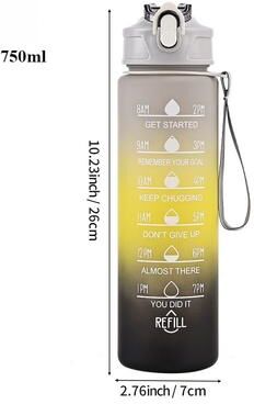 Uplifted Trends Portable Sports Water Bottle With Scale Heat Resistant Kitchen Drinkware grey