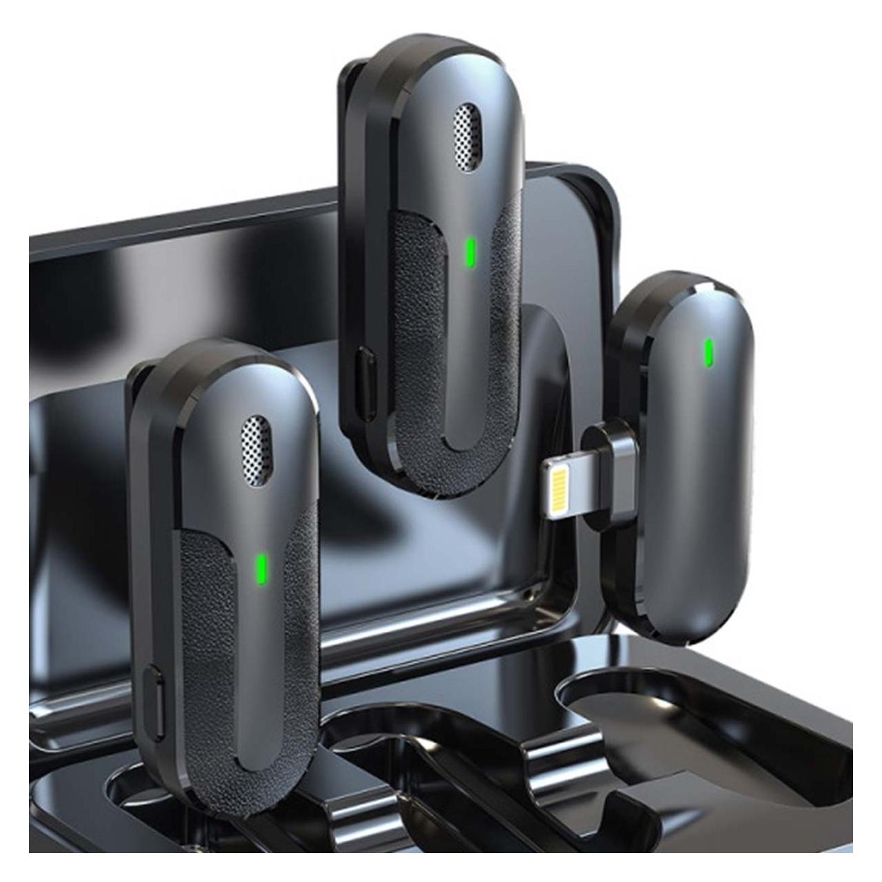 Devia Mikrofon für smartfon Kintone Lightning wireless 2in1 schwarz (H4-M8-2-L)