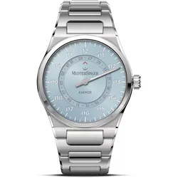 Meister Singer Kaenos Open Date Sonnenschliff Eisblau Herrenuhr KSOD914