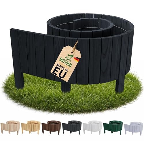 Floranica Flexibele houten borderrand zwart, 10 x 200 cm