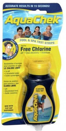 Boîte de 50 bandelettes de test Aquachek jaune 4-en-1