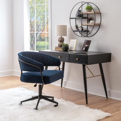 Linon Home Decor Linon Prestwick Adjustable Height Office Chair with Black Powder-Coated Base