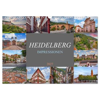 Heidelberg Impressionen (Wandkalender 2027 DIN A3 quer), CALVENDO Monatskalender