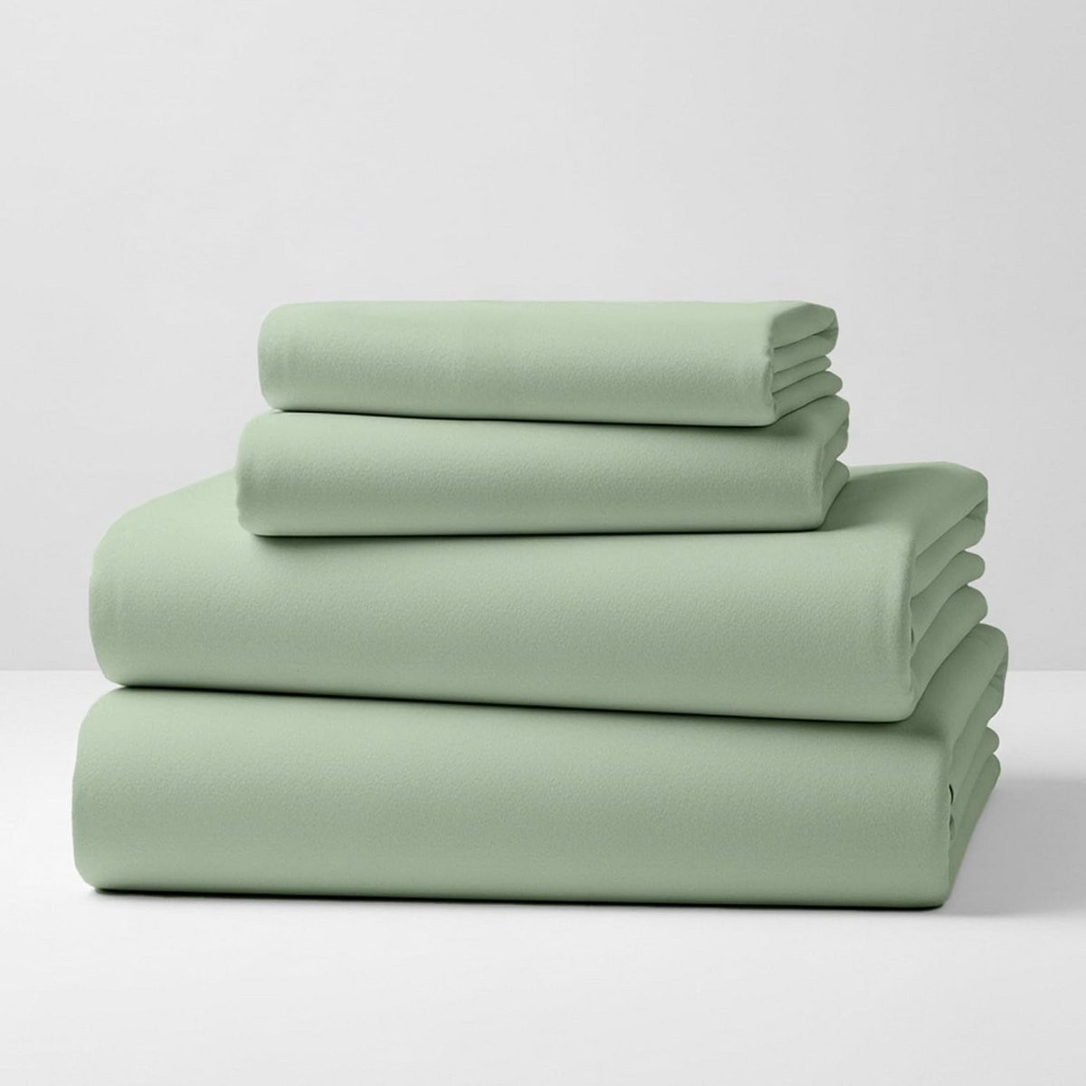Organische katoenen flanellen beddengoed set Queen Size - Saliegroen