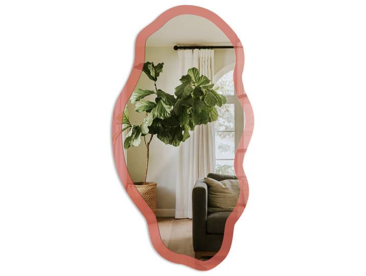 SPIEGEL 90x45 cm asymmetrisch mit Druck - Dunkellachs