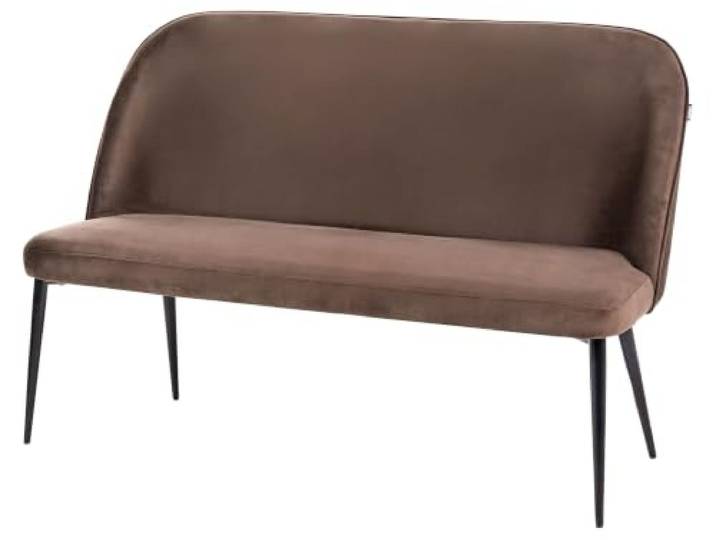 Modernes 2-Sitzer Küchensofa Samtstoff braun Metallbeine schwarz Osby