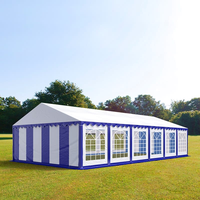 TOOLPORT 6x12m Partyzelt, PVC-Plane, blau-weiß - (6057)