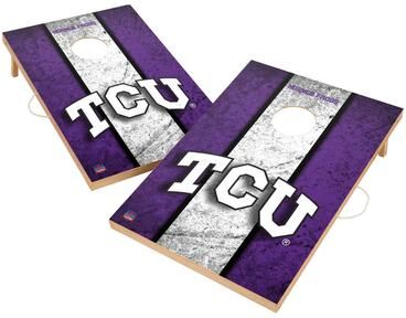 Skip's Garage Vintage TCU 2x4 Tailgate Cornhole Boards