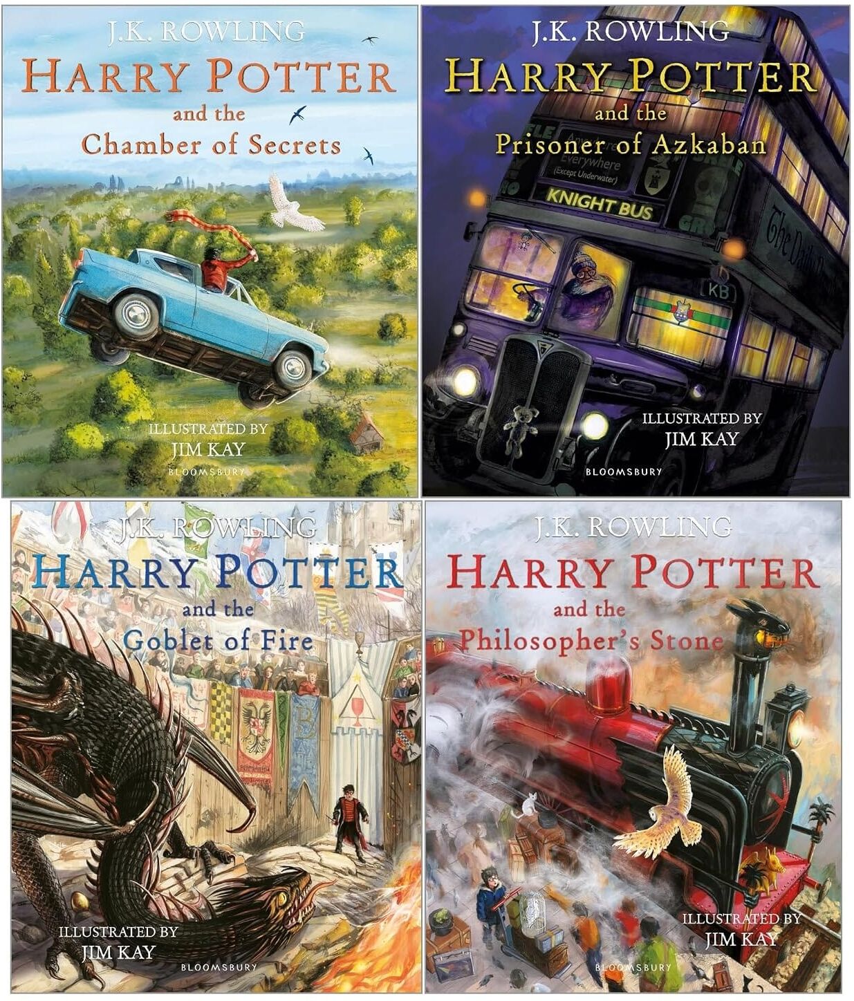 Harry Potter by J.K. Rowling Illustrated by Jim Kay 4 Books Collection Set - Ages 9+ - Paperback Bloomsbury Publishing PLC