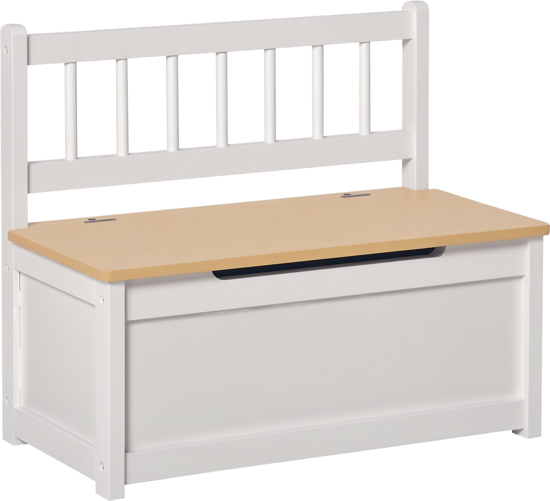 Homcom Cassapanca Contenitore in legno per Bambini Cassapanca 2 in 1 in Legno portagiochi con Pistone per Chiusura Sicura,60x30x50cm Aosom