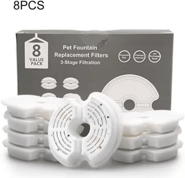 Inspire Picks 8 Pack Cat Fountain Filters Activated Carbon Replacement Filters For Pet Water Fountains 8pcs