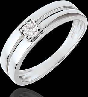 Edenly Diamant Ring doppelrangig mit zentriertem Diamanten