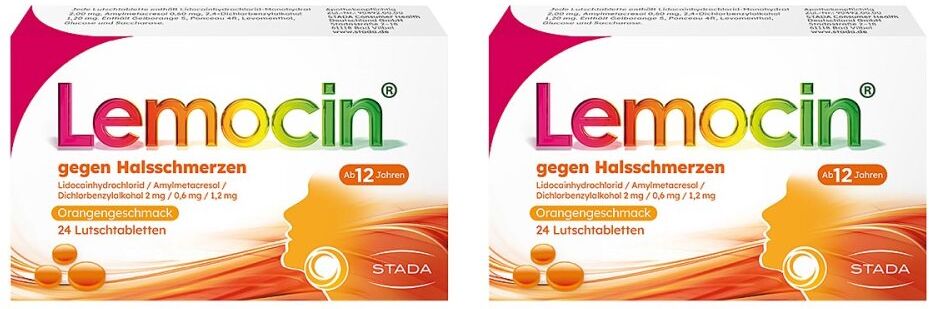 Lemocin gegen Halsschmerzen Orangengeschmack ab 12 Jahren