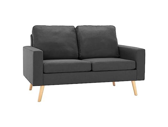 vidaXL Sofa 2-Sitzer Zweisitzer Loungesofa Stoffsofa Polstersofa Sitzmöbel Polstermöbel Designsofa Wohnzimmersofa Dunkelgrau Stoff Holzrahmen