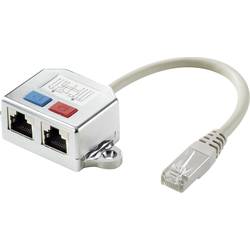 Renkforce RJ45 Netzwerk T-Adapter CAT 6 [2x RJ45-Buchse - 1x RJ45-Stecker] 15.00 cm Metall RF-4538138