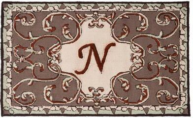 SAFAVIEH Hand-hooked Monogram J Mocha Rug