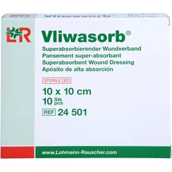 Vliwasorb Superabsorb. Saugkomp. Steril 10x10 cm 10 ST