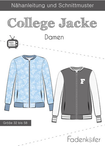 Fadenkäfer Schnitt "College-Jacke" für Damen