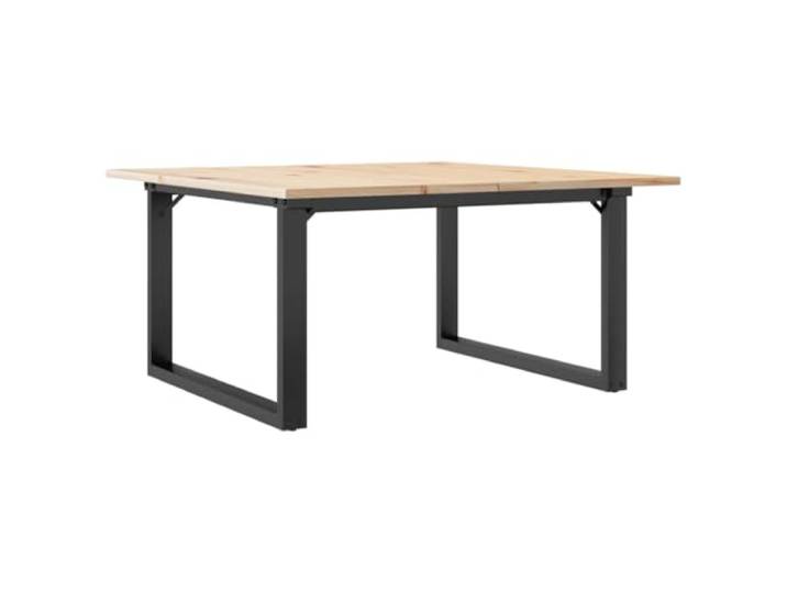KGHERMDF Couchtisch Massivholz Kiefer 80x80x45cm O-Form Stahlgestell, Robust Und Stabil, Für Getränke Und Snacks