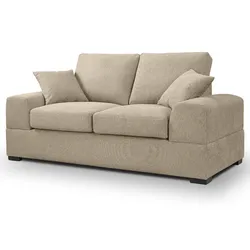 SOFA beige Strukturstoff, Couch 2-Sitzer 182 cm mit Premium Kaltschaum