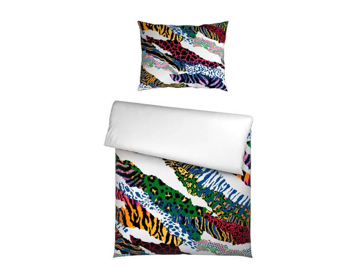 Esposa Bettwäscheset, Mehrfarbig, Textil, Animalprint, 160x210 cm, pflegeleicht, atmungsaktiv, schadstoffgeprüft, Heimtextilien, Bettwäsche, Bettwäsche, Satin Bettwäsche