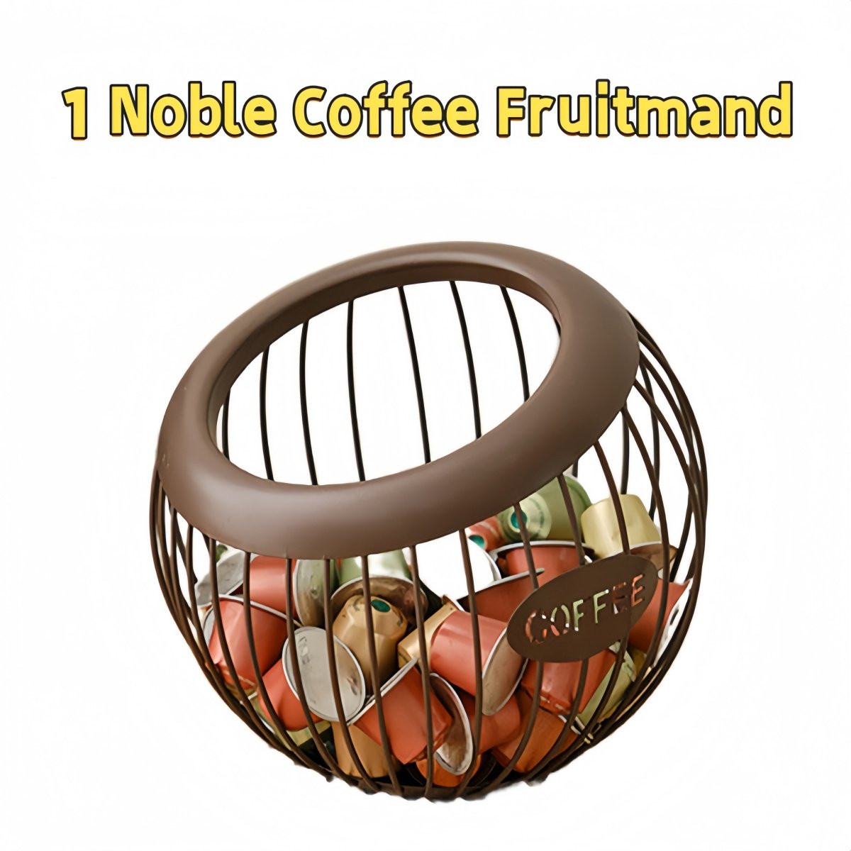 Noble Coffee Fruitmand Opbergmand voor koffiecapsules - Bruin