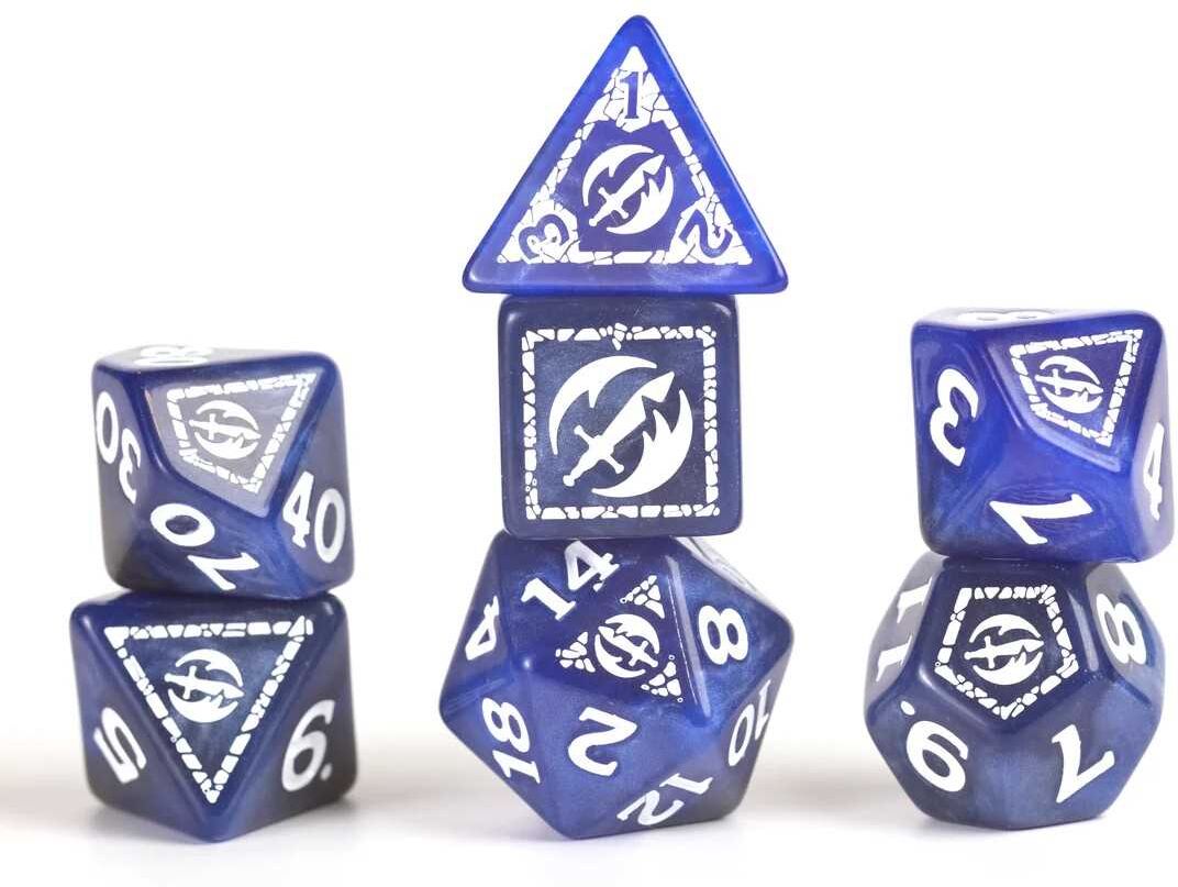 Sirius Dice Dungeons ; Dragons Adventure Dice – Fighter – Blue, Officially Licensed, Blue Colourway, for Tabletop Roleplaying Sessions