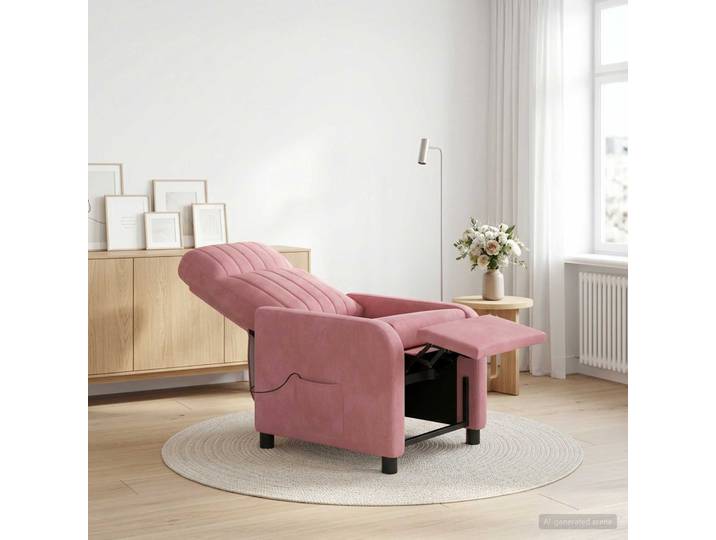 vidaXL Massage Relaxsessel Rosa Samt (V)