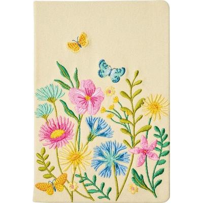 Blütenträume Notizbuch bestickt, A5 - 240 Seiten, beige, Notizbuch von , Groh