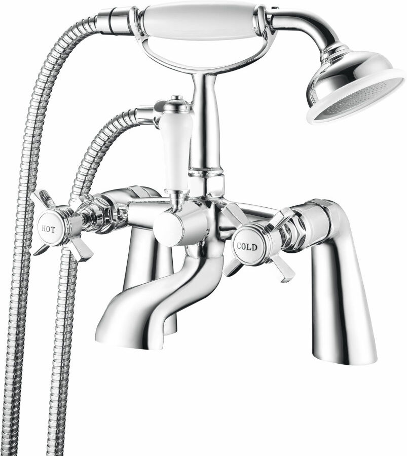 VeeBath Regency Traditional Bath Shower Mixer Tap with Kit Chrome