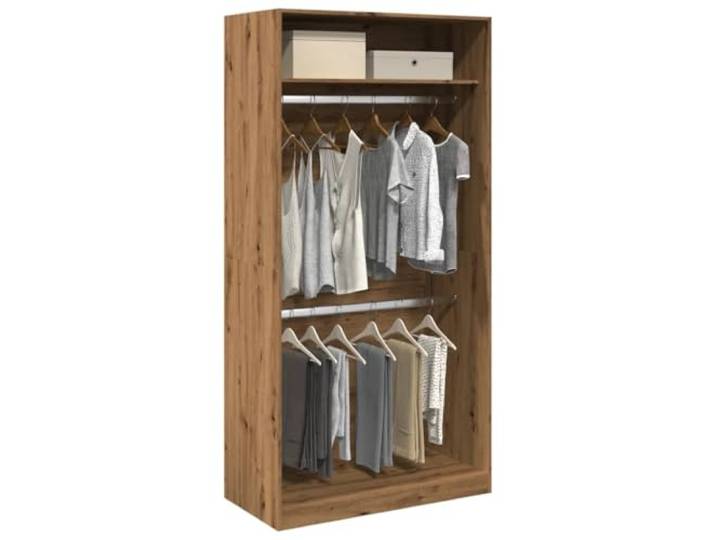 KFPOERTFGD Kleiderschrank Artisan-Eiche Holzwerkstoff 100x50x200 cm Platzsparendes Design, 2 geräumige Fächer, Robust & Feuchtigkeitsbeständig