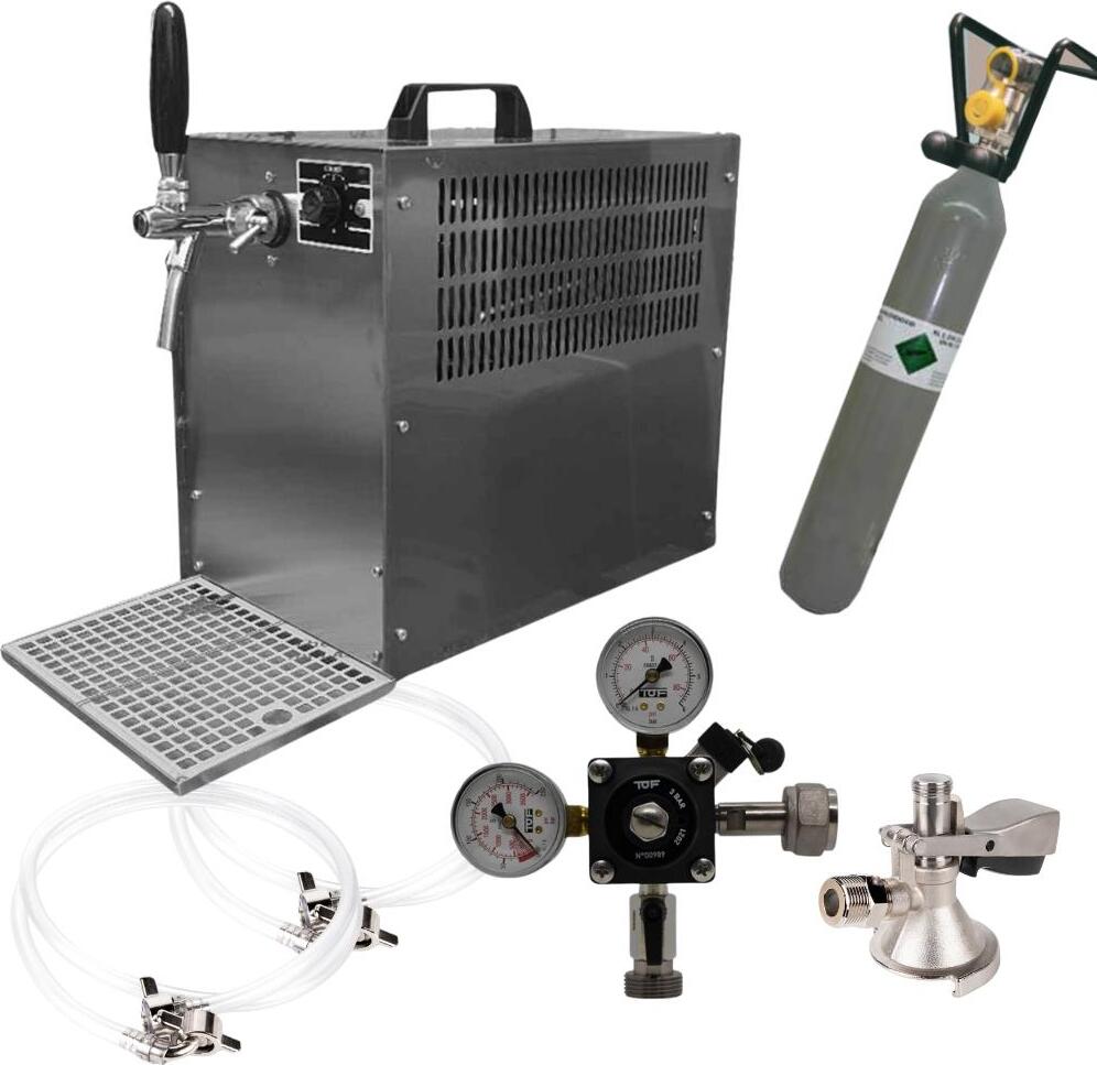 Zapfanlage Bierkoffer 60l/h Komplettset Flachkeg(A) 500 g CO2