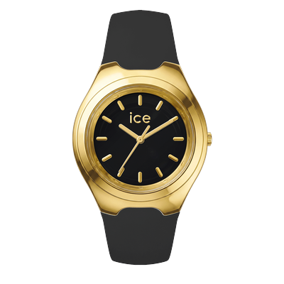 Quarzuhr ICE-WATCH "ICE bubble", schwarz, schwarz, schwarz, Armbanduhren, Damen, Goldfarben, Quarzuhr, Armbanduhr, Damenuhr, Silikonarmband, analog