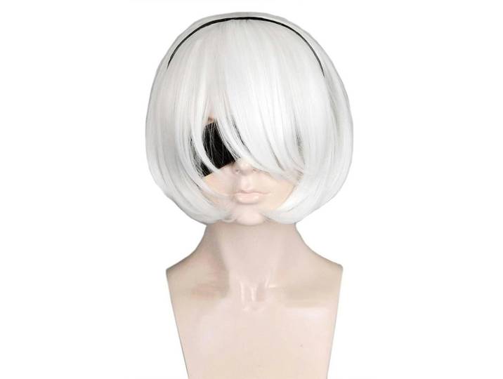 Perücke Damen Weiß Hitzebeständig Cosplay Halloween, Kunststoff, 20x5x25 cm, Freizeit & Co, Wellness & Gesundheit, Körperpflege