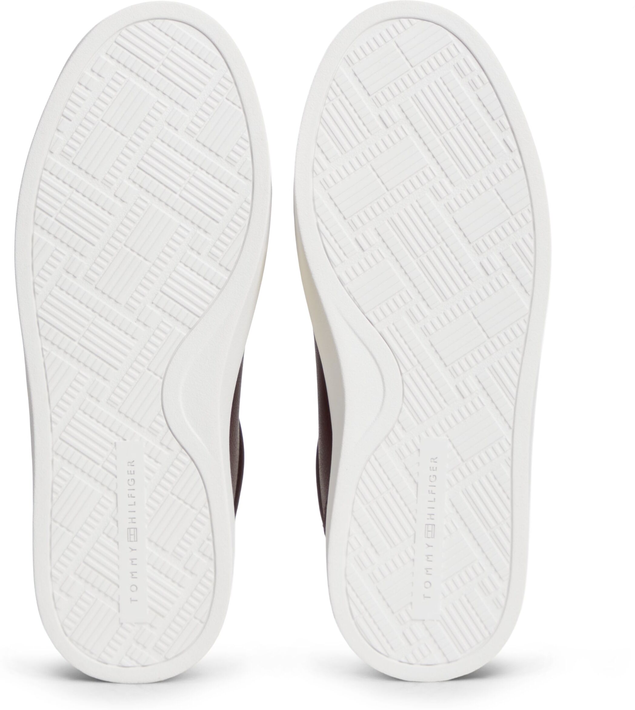 Plateausneaker TOMMY HILFIGER "TH FEMININE CUPSOLE", Damen, Gr. 39, braun (dunkelrot), Leder, Lederimitat, Schuhe Plateausneaker, Freizeitschuh, Halbschuh, Schnürschuh mit seitlicher Applikation