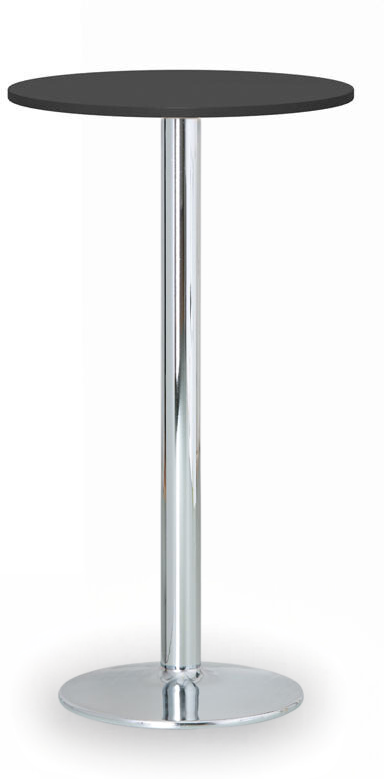B2B Partner Partytisch, Gastro Stehtisch OLYMPO II, Durchmesser 60 cm, verchromtes Fußgestell, Platte Graphit