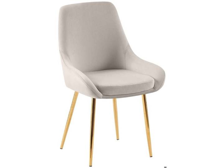 Chaise de salle a manger x1 elegance confort design moderne en velours gris structure metallique dore 10_0007484