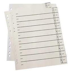 9521108100 Trennblätter - A4 Überbreite, 190 g/qm Karton, Lochrand verstärkt, chamois, 100 Stück