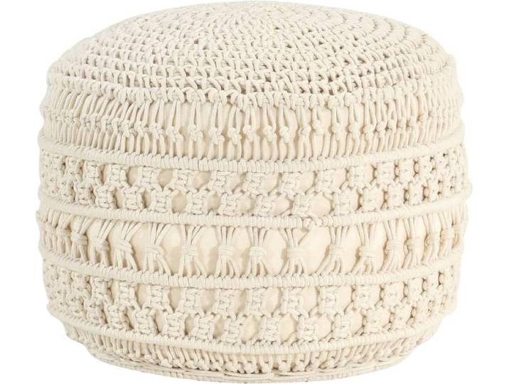 vidaXL - Poef - macramé - handgemaakt - 45x30 - cm - katoen