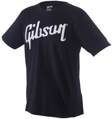 Gibson Men's T-Shirt M Noir avec impression blanche