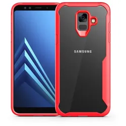 Handy Tasche für Samsung Galaxy A6 Plus Full Panzer Case Schutz Hülle Cover Rot