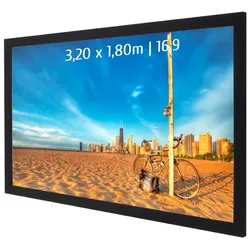 KIMEX - Rahmenleinwand 3,20 x 1,80m - Format 16:9