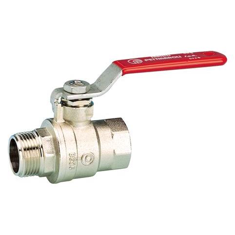 Pettinaroli Kugelhahn 1/2" Muffe/Nippel mit Stahlgriff (51CE/1 1/2)