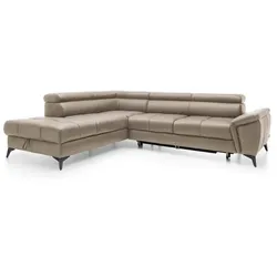 Ecksofa Mocca Leder Braun