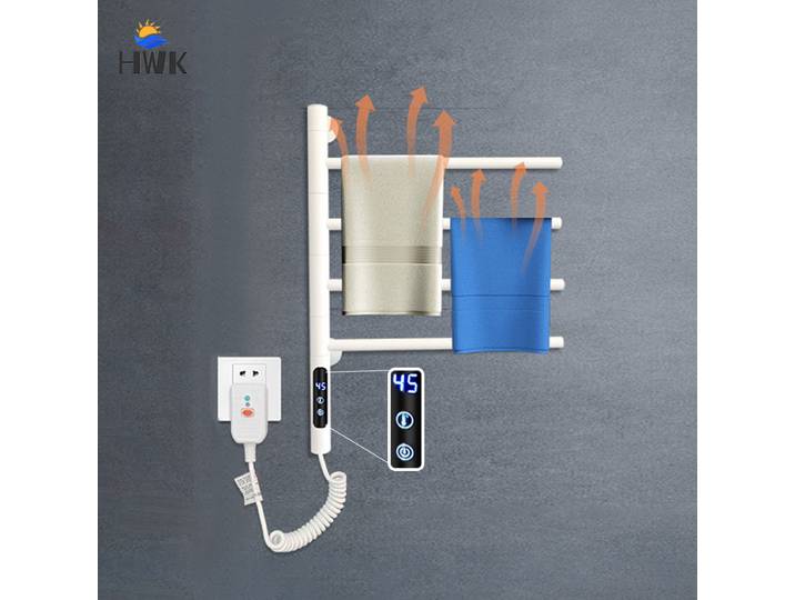 Sèche-serviettes électrique en acier inoxydable pour salle de bain. Sèche-serviettes intelligent avec affichage numérique. 180 ° Radiateur à serviettes rotatif. Chauffe-serviettes.