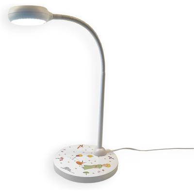 NIERMANN Schreibtischlampe "Kinderlampe mit Motiv "Der kleine Prinz", Kinderzimmer", weiß (weiß, bunt), 1, Ø 20cm H: 43cm, 1 Stk., Leuchten, flexibel verstellbarer Leuchtenarm, Made in Germany, Schreibtischlampe