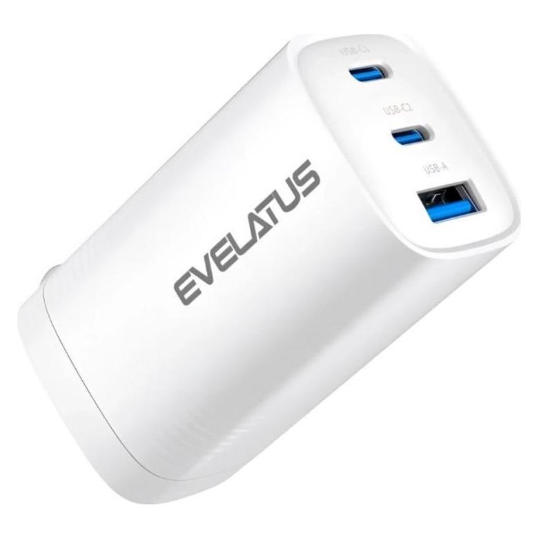 Evelatus 65W Max Fast Charger CN USB-C1/USB-C1/USB-A (65 W, 3 Ports) (EVELATUS)
